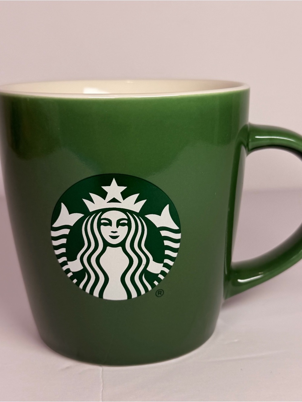 Starbucks 2021 classic green ceramic mugs featuring the white mermaid logo.